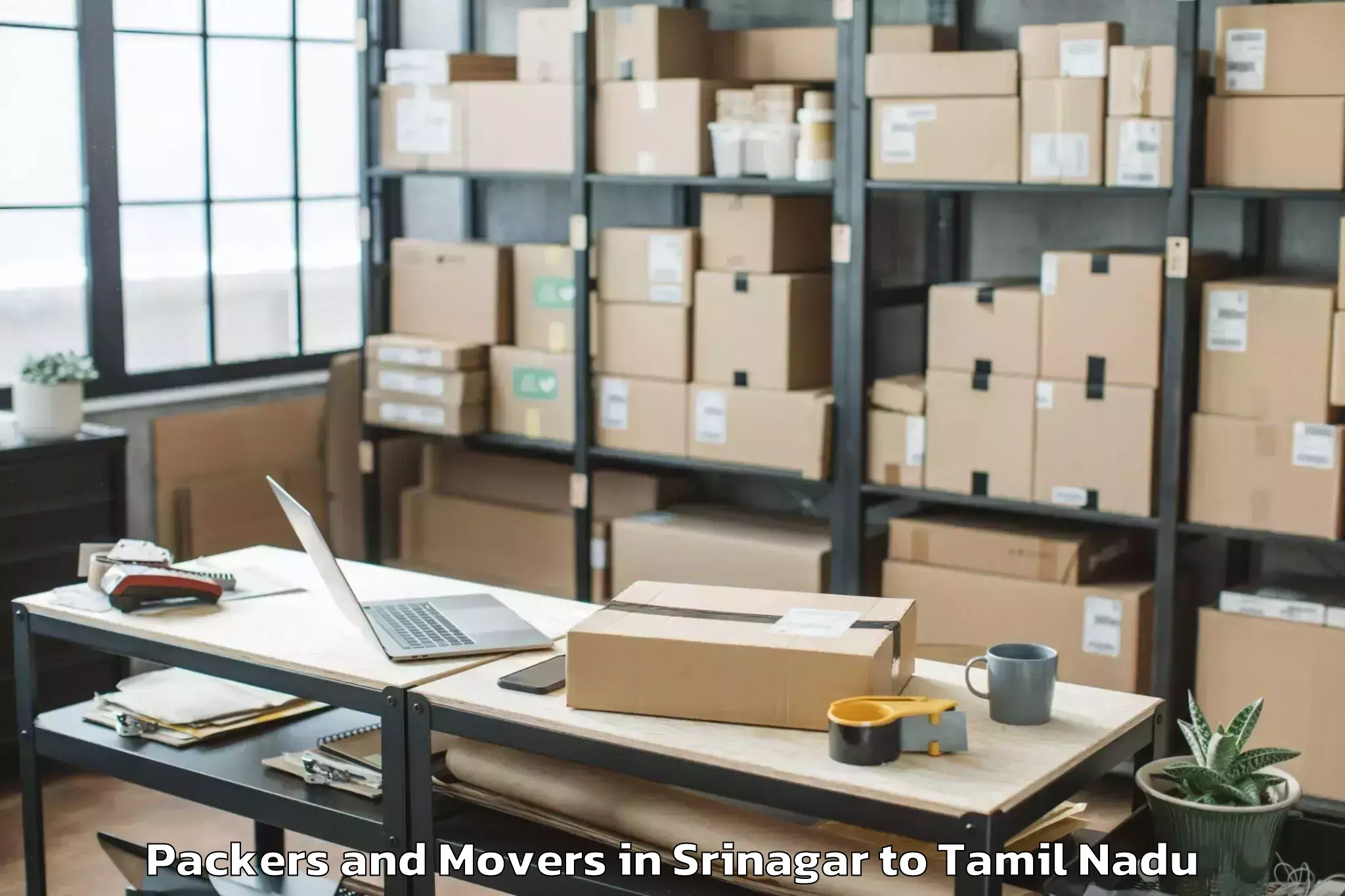 Trusted Srinagar to Anna University Chennai Packers And Movers